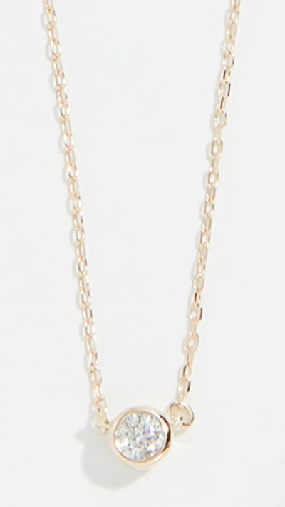 14k Gold Single Diamond Necklace