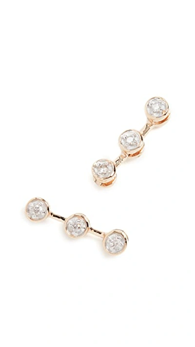 Shop Adina Reyter 14k 3 Diamond Post Earrings In Yellow Gold