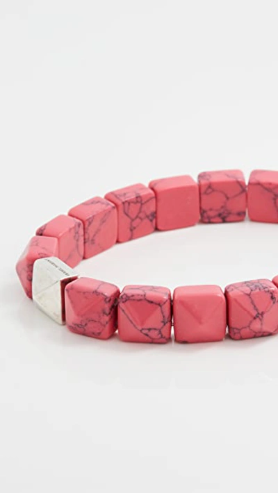 Shop Isabel Marant Resin Bracelet In Fluo Pink/silver