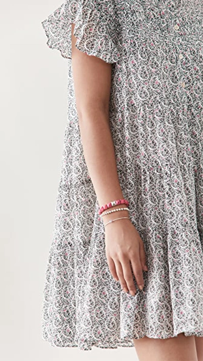 Shop Isabel Marant Resin Bracelet In Fluo Pink/silver