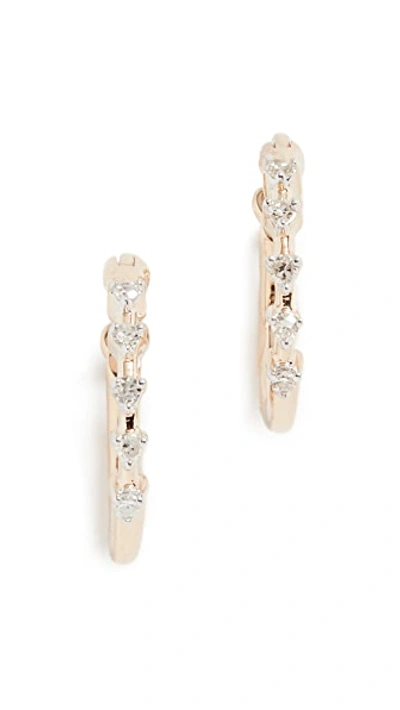 14k Diamond Huggie Earrings