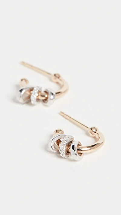 14k Pavé Bead Huggie Hoop Earrings