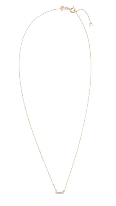 Shop Adina Reyter 14k Super Tiny Gold Pave Bar Necklace