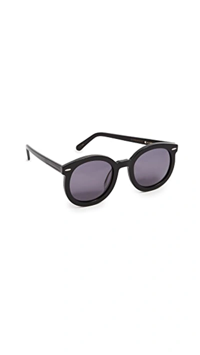 Shop Karen Walker Alternative Fit Super Duper Strength Sunglasses In Black/smoke Mono