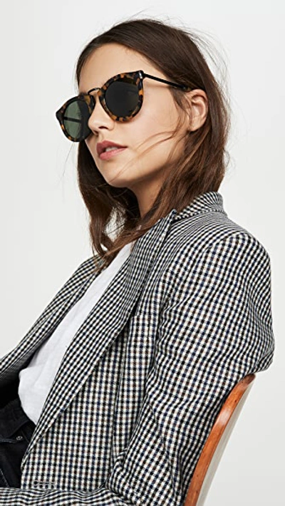 Shop Karen Walker Harvest Sunglasses In Crazy Tort/smoke Mono