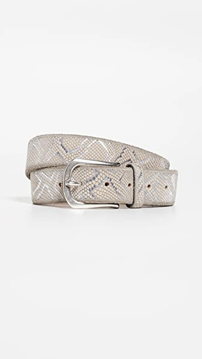 Shop B. Belt Embossed Metallic Belt In Creme