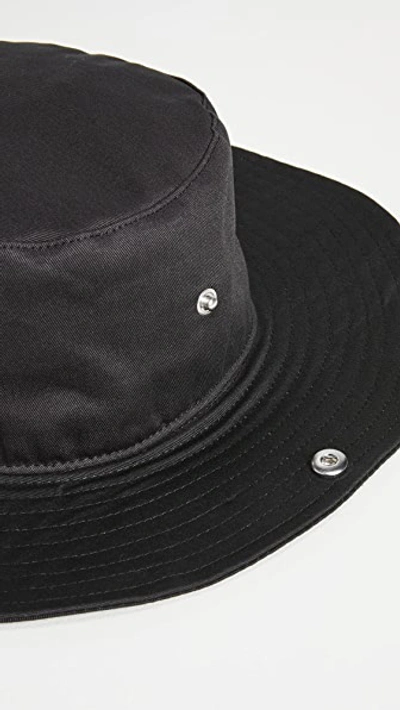Shop Ganni Software Heavy Cotton Bucket Hat In Phantom
