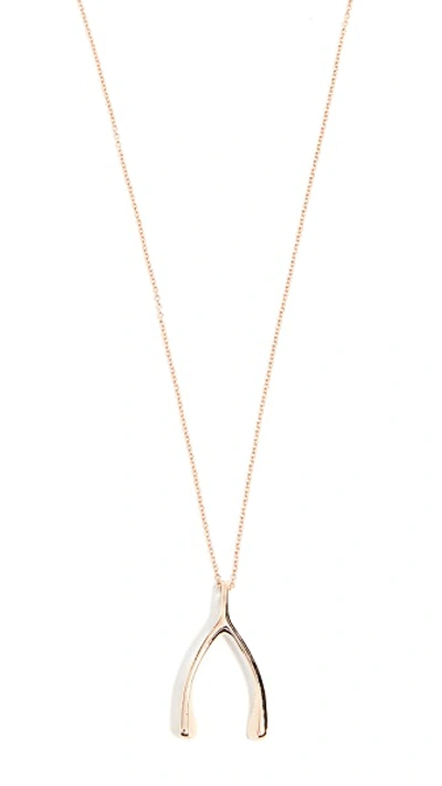 Shop Jennifer Meyer Jewelry 18k Rose Gold Wishbone Necklace