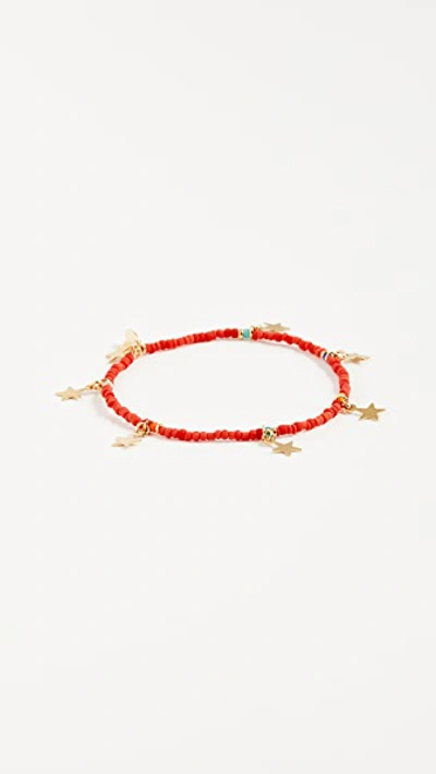 Shop Shashi Star Lilu Bracelet In Red
