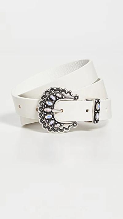 Shop Isabel Marant Temoia Belt In Chalk/silver