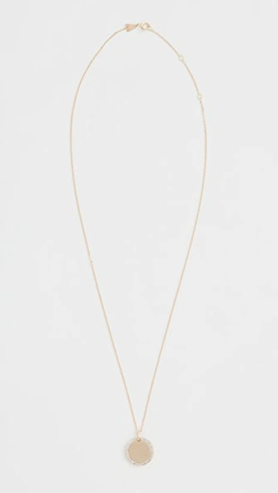 Shop Adina Reyter 14k Round Pavé + Baguette Dog Tag Necklace In Yellow