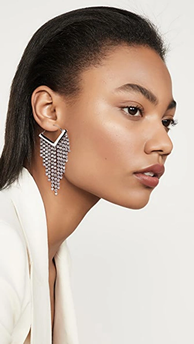 Shop Isabel Marant Melting Fringe Earrings In Transparent