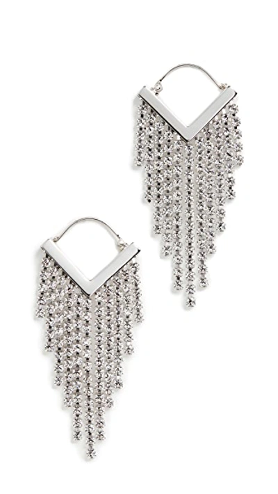 Shop Isabel Marant Melting Fringe Earrings In Transparent