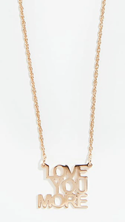 Shop Jennifer Zeuner Jewelry Love You More Mini Necklace And Love You More Mini Pendant In Gold