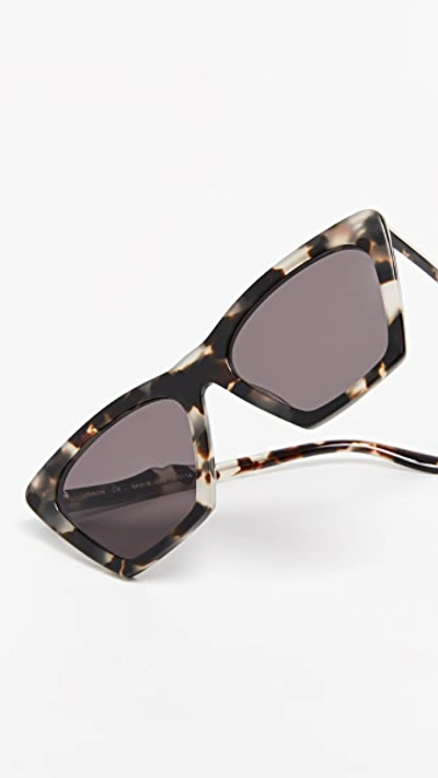 Shop Illesteva Lisbon Sunglasses In White Tortoise