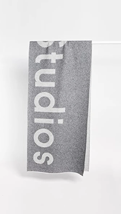 Shop Acne Studios Toronto Logo Scarf In Grey