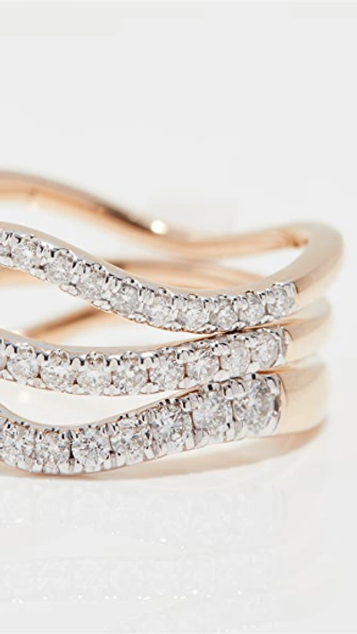 Shop Adina Reyter Pave Wave Rings In 14k Yellow Gold