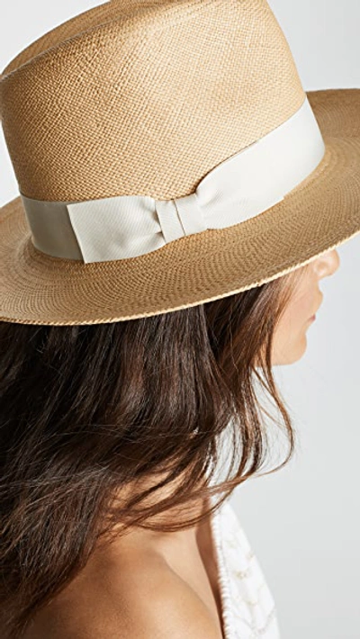 Shop Hat Attack Panama Continental Hat In Pecan/ivory