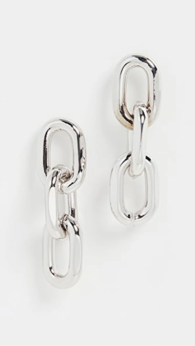 Shop Theia Jewelry Melia Large Rounded Paper Clip Trip Earrings In White Gold