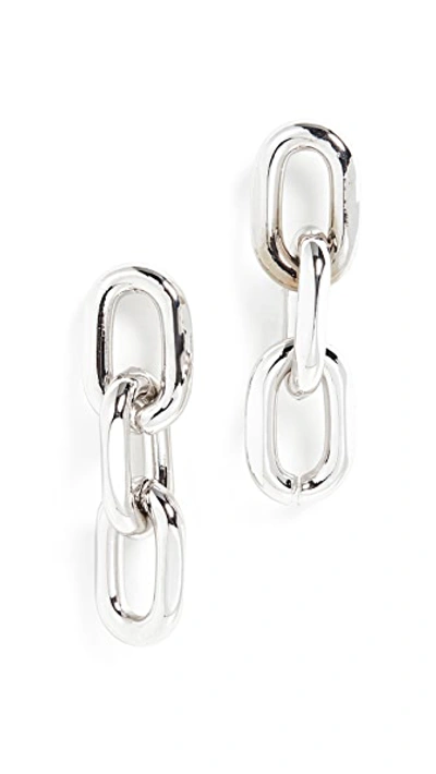 Shop Theia Jewelry Melia Large Rounded Paper Clip Trip Earrings In White Gold