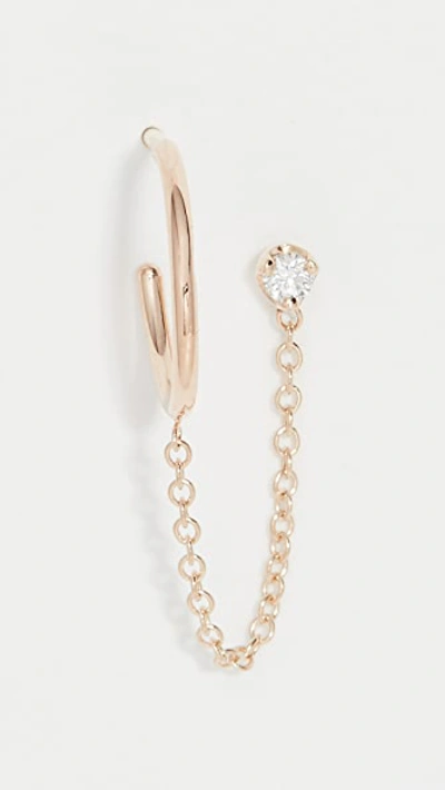 Shop Zoë Chicco Prong Diamond Earring In Gold