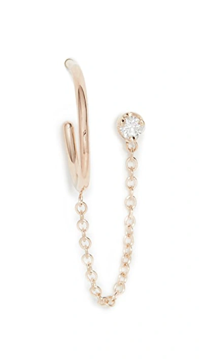 Shop Zoë Chicco Prong Diamond Earring In Gold