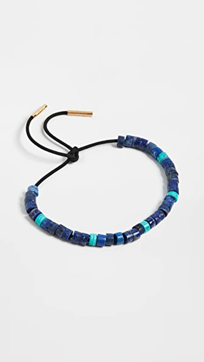 Shop Adina Reyter Turquoise & Lapis Leather Bracelet Set In Turquoise/lapis