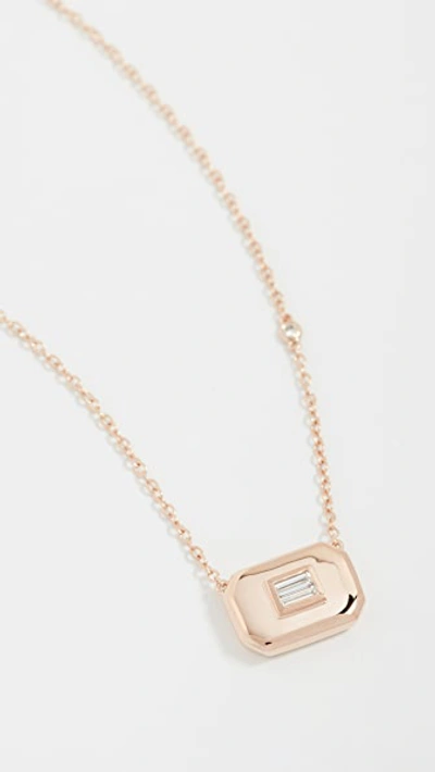 Shop Shay 18k Essential Baguette Diamond Necklace In White Diamond
