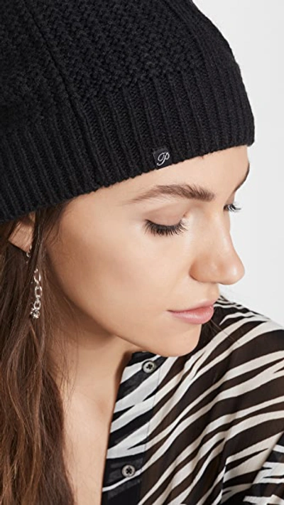 Shop Plush Cable Knit Fleece Lined Beanie In Black