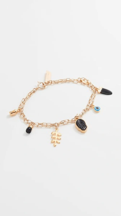 Shop Isabel Marant It's All Right Charm Bracelet In Black