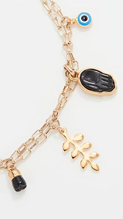 Shop Isabel Marant It's All Right Charm Bracelet In Black