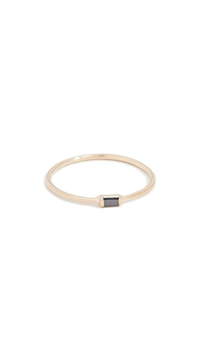 Shop Zoë Chicco 14k Black Diamond Baguette Stacking Ring