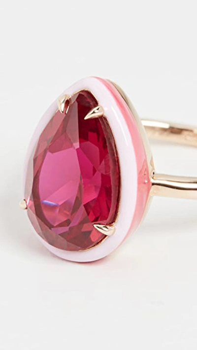 Shop Alison Lou 14k Pear Cocktail Ring In Ruby