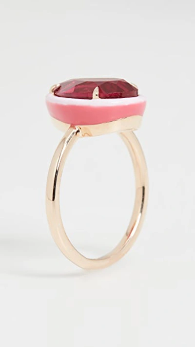 Shop Alison Lou 14k Pear Cocktail Ring In Ruby