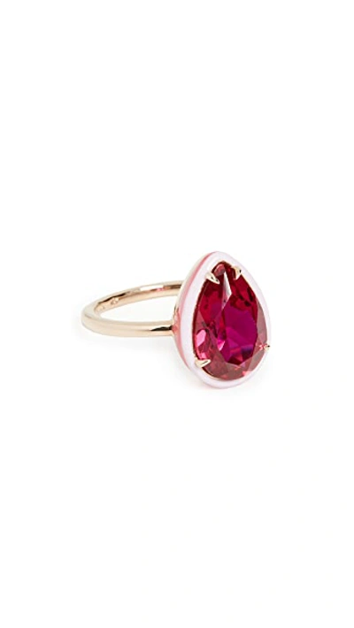 Shop Alison Lou 14k Pear Cocktail Ring In Ruby