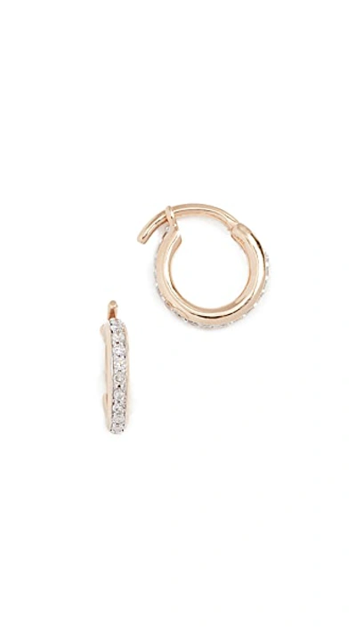 Shop Adina Reyter 14k Gold Pave Huggie Hoop Earrings In Gold/clear