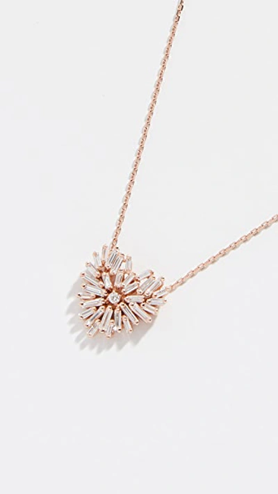 Shop Suzanne Kalan 18k Angel Heart Necklace In Rose Gold