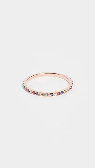 Shop Ef Collection 14k Rose Gold Rainbow Eternity Band