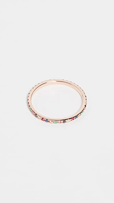 14k Rose Gold Rainbow Eternity Band