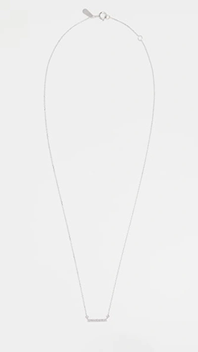 Shop Adina Reyter 14k White Gold Pave Bar Necklace