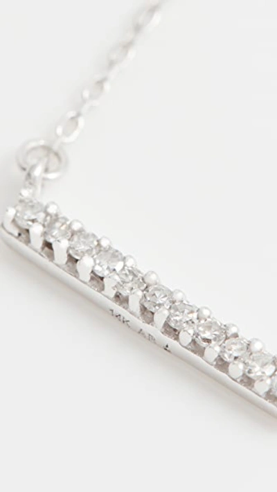 Shop Adina Reyter 14k White Gold Pave Bar Necklace