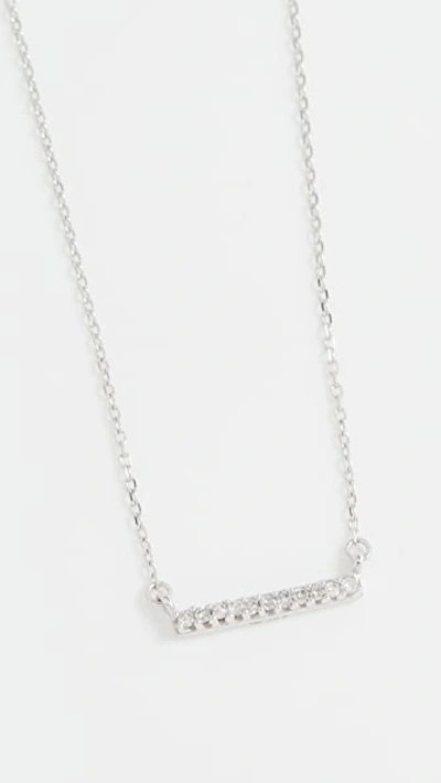 Shop Adina Reyter 14k White Gold Pave Bar Necklace