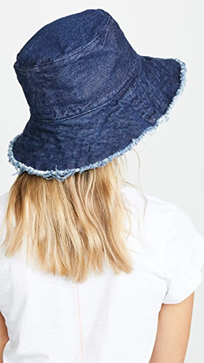 Shop Hat Attack Frayed Edge Crusher Hat In Dark Denim