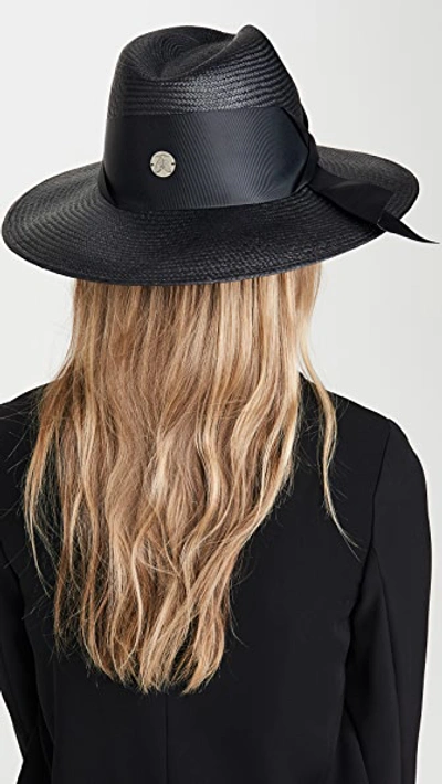 Shop Freya The Gardenia Straw Hat In Black/black