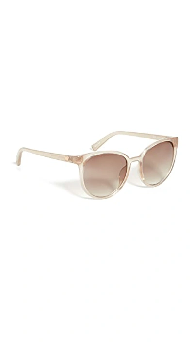 Le Specs Armada Round Cat eye Sunglasses In Clear Quartz ModeSens