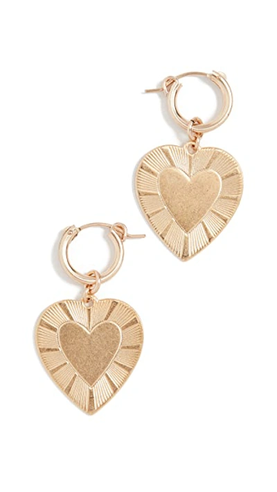 Shop Brinker & Eliza The Best Is Yet To Come Huggie Earrings In Gold
