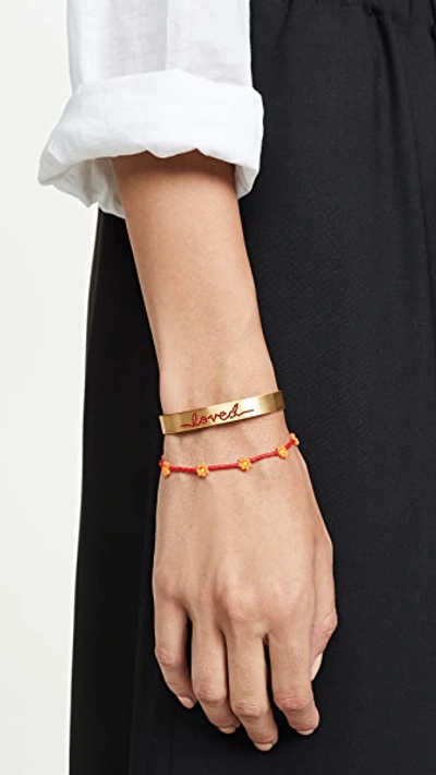 Shop Roxanne Assoulin Loved - Stitched Cuff In Gold/red