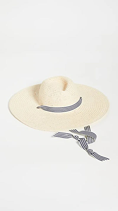 Shop Hat Attack Belle Chinstrap Hat - Natural In Stripe Ribbon