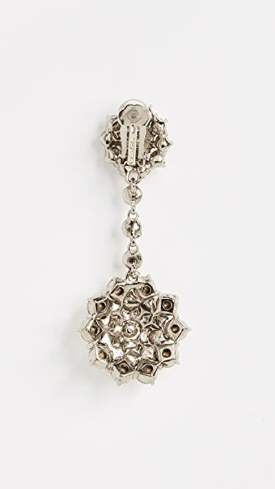 Shop Oscar De La Renta Classic Jeweled Drop Earrings In Crystal/silver
