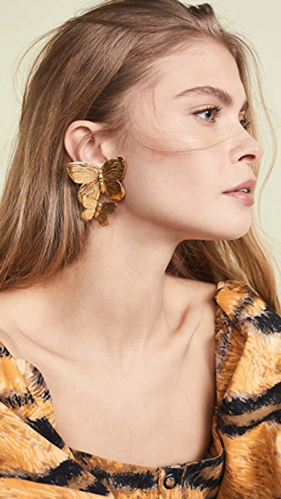 Shop Jennifer Behr Papillon Earrings In Gold